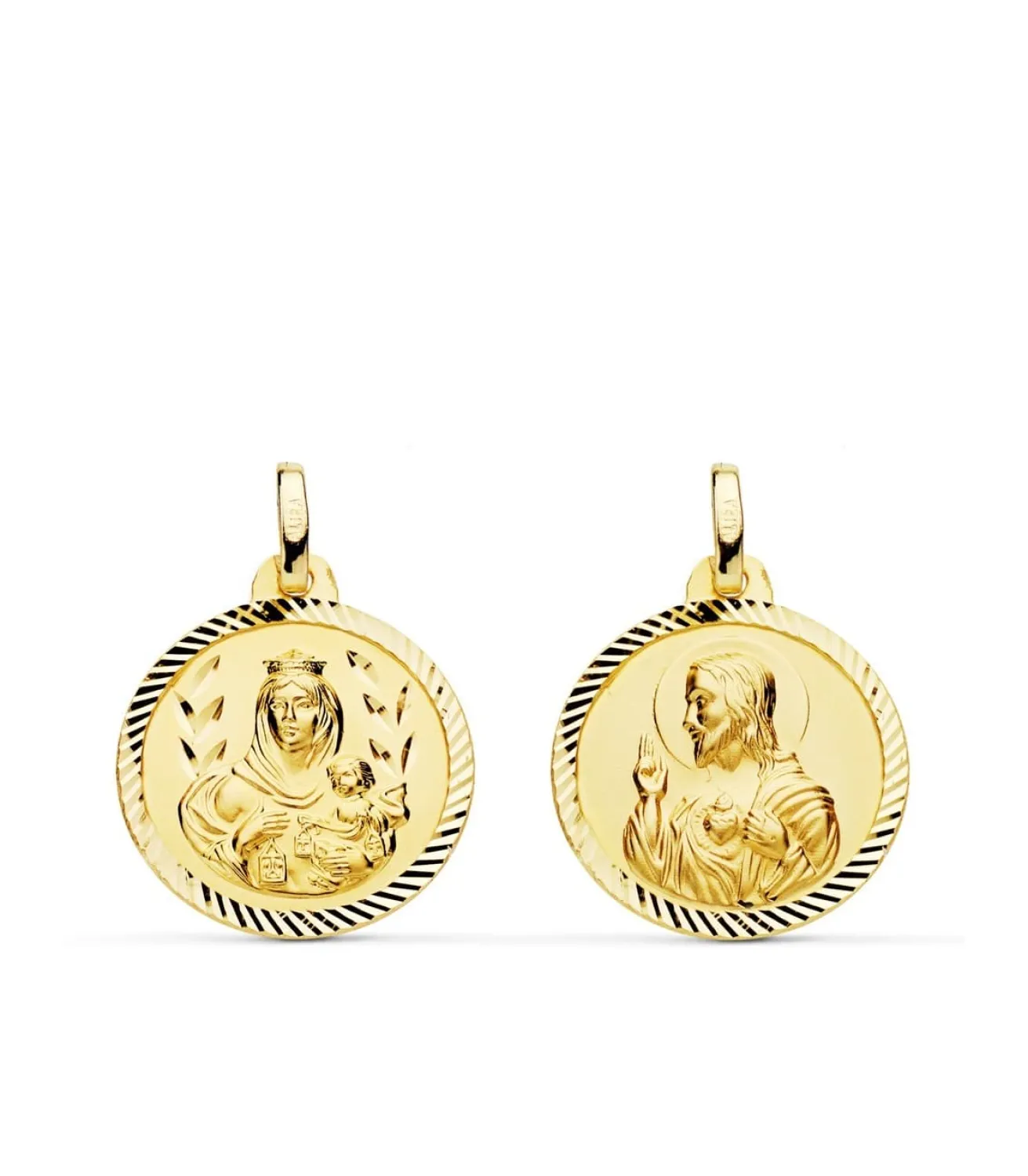 Escapulario V. Carmen Y C. Jesus Oro 18K 18 Mm Helice<Alda Joyeros Best Sale