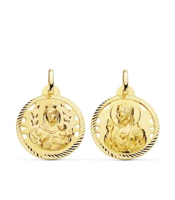 Escapulario V. Carmen Y C. Jesus Oro 18K 22 Mm Calado<Alda Joyeros Cheap