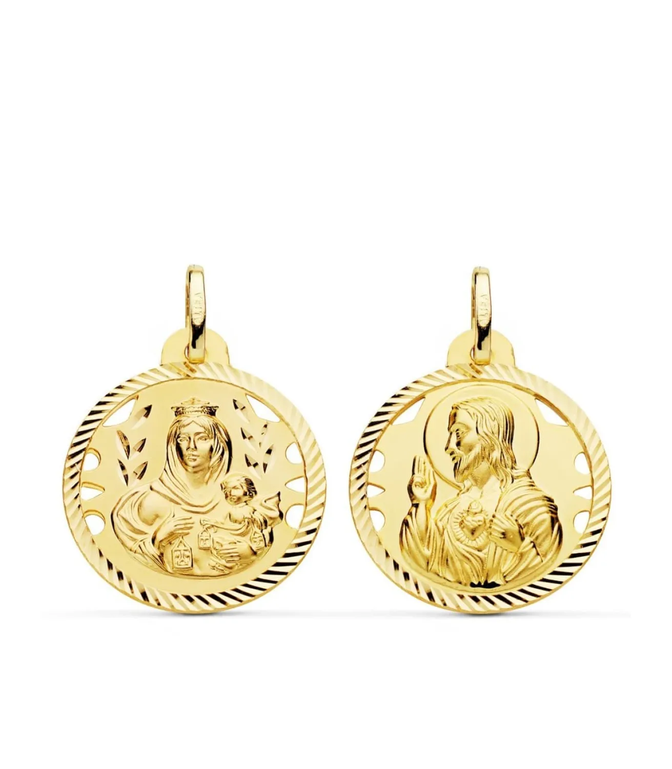 Escapulario V. Carmen Y C. Jesus Oro 18K 22 Mm Calado<Alda Joyeros Cheap