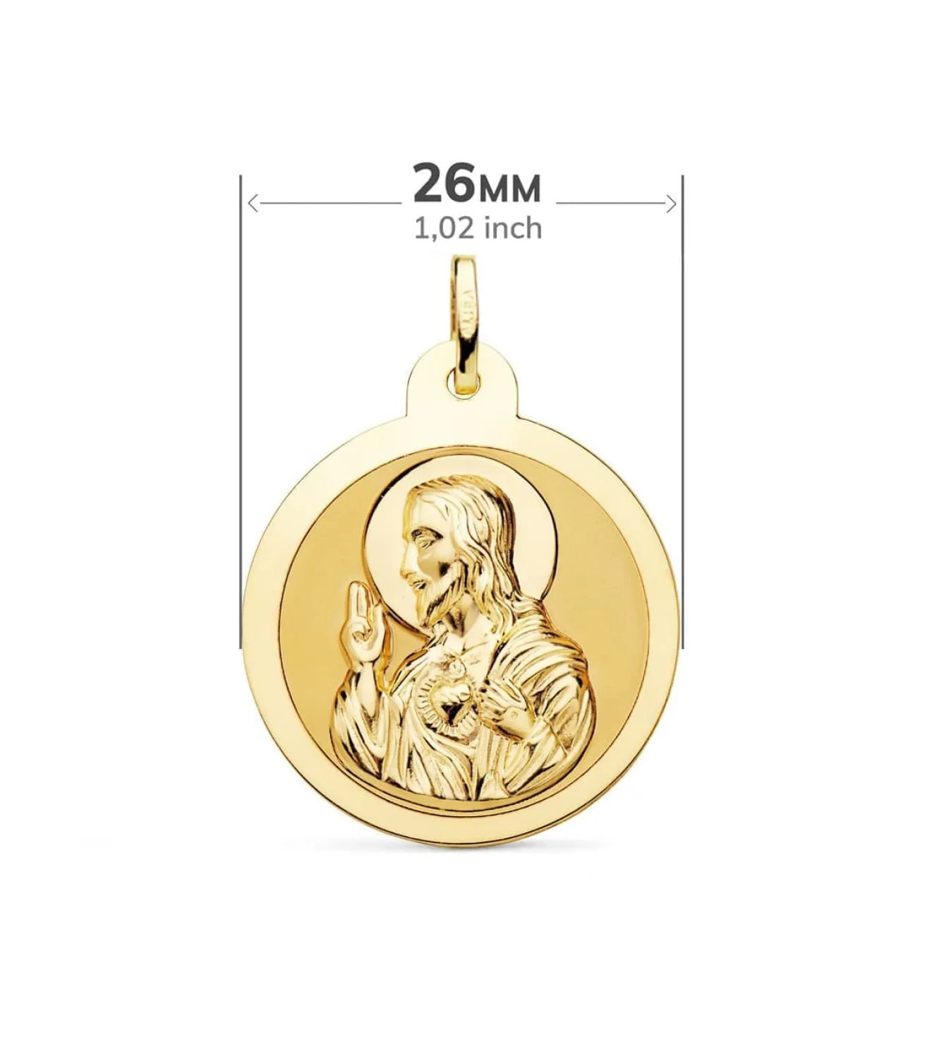 Escapulario V. Carmen Y C. Jesus Oro 18K 26 Mm Brillo<Alda Joyeros Hot
