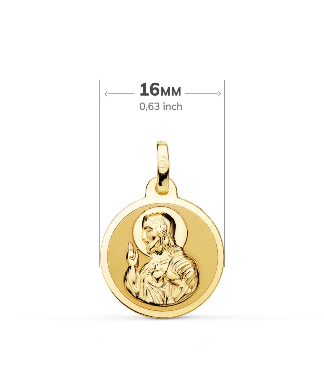 Escapulario V. Carmen Y C. Jesus Oro 18K 16 Mm Brillo<Alda Joyeros Shop