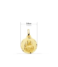Escapulario V. Carmen Y C. Jesus Oro 18K 14Mm Tallado<Alda Joyeros Best