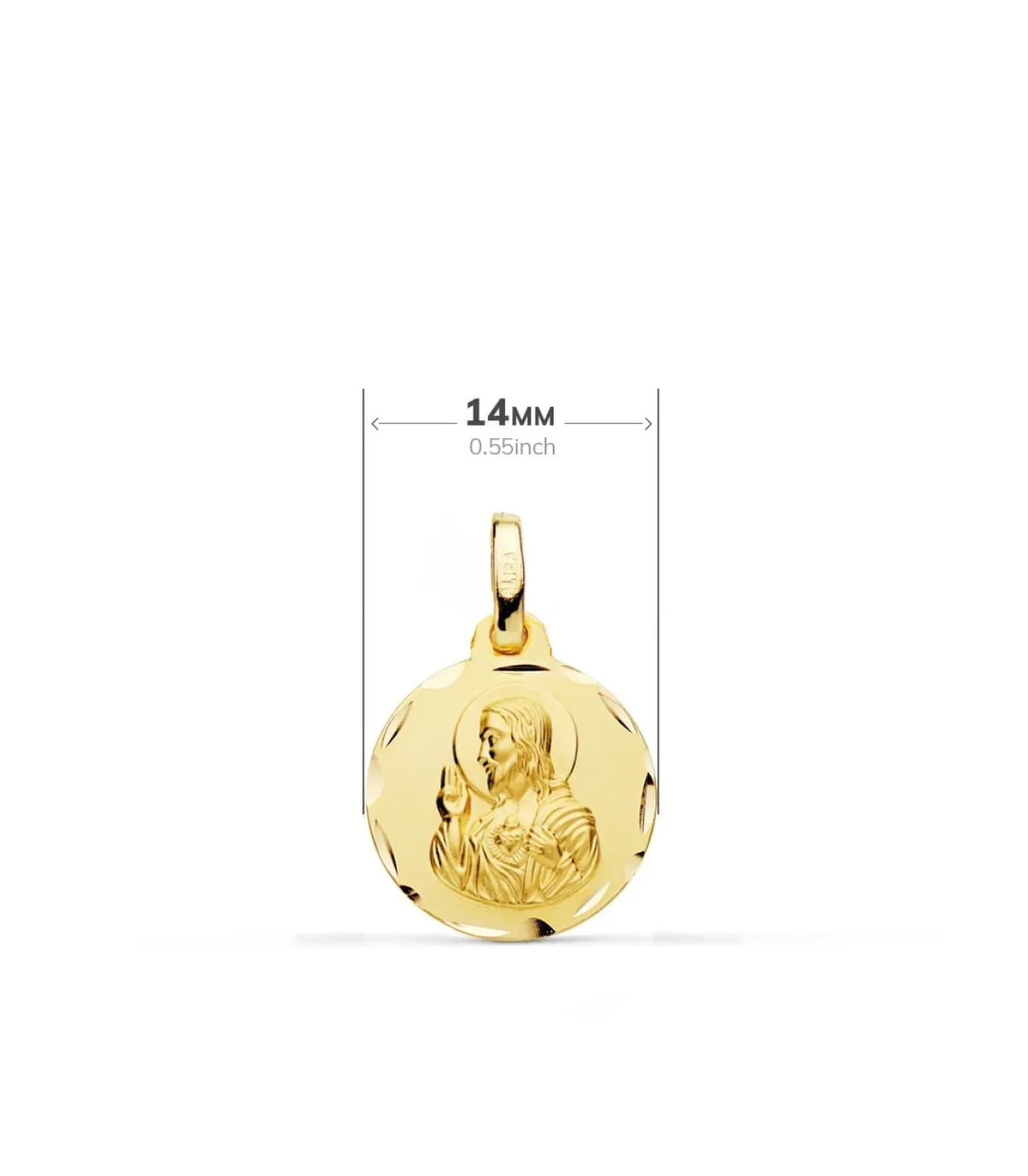 Escapulario V. Carmen Y C. Jesus Oro 18K 14Mm Tallado<Alda Joyeros Best