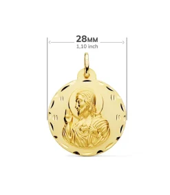 Escapulario V. Carmen Y C. Jesus Oro 18K 28 Mm Tallado<Alda Joyeros Fashion
