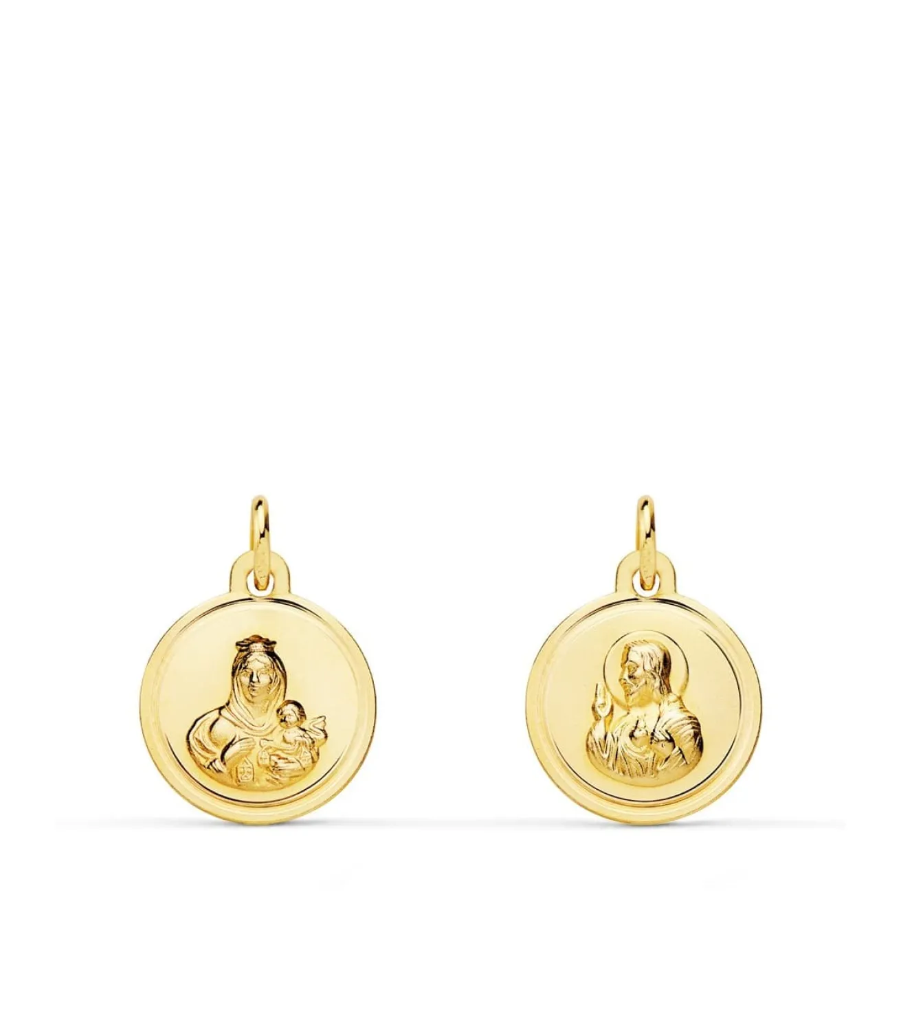 Escapulario V. Carmen Y C. Jesus Oro 18K 12 Mm Bisel<Alda Joyeros Fashion