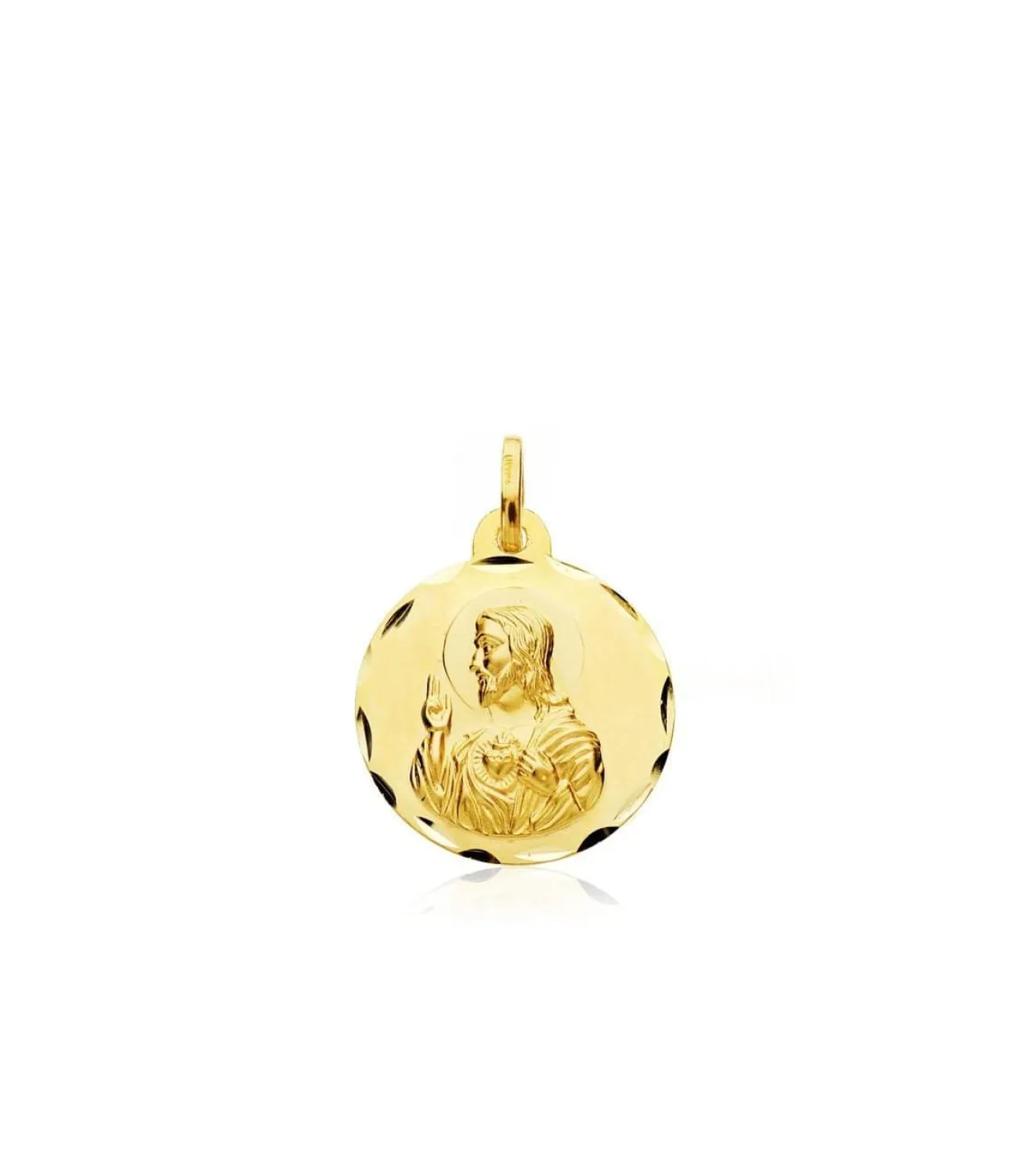 Escapulario V. De La Cabeza De Zujar Y Corazon De Jesus Oro 18K 18 Mm<Alda Joyeros New
