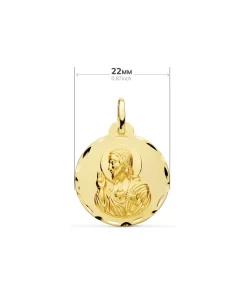 Escapulario V. De Las Angustias Y Corazon De Jesus Oro 18K 22 Mm<Alda Joyeros Shop
