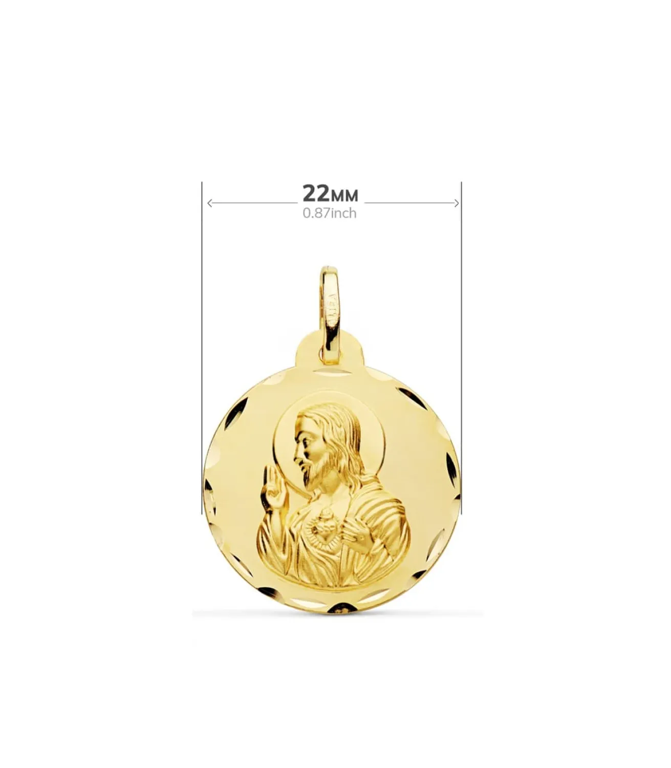 Escapulario V. De Las Angustias Y Corazon De Jesus Oro 18K 22 Mm<Alda Joyeros Shop