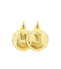 Escapulario V. De Las Angustias Y Corazon De Jesus Oro 18K 22 Mm Calado<Alda Joyeros New