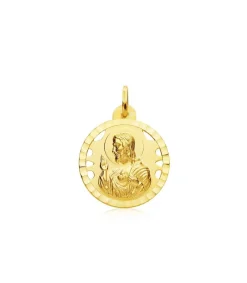 Escapulario V. De Las Angustias Y Corazon De Jesus Oro 18K 22 Mm Calado<Alda Joyeros New