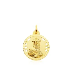 Escapulario V. De Las Angustias Y Corazon De Jesus Oro 18K 22 Mm Calado<Alda Joyeros New