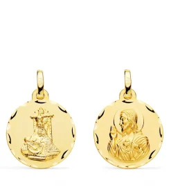 Escapulario V. De Las Angustias Y Corazon De Jesus Oro 18K 18 Mm<Alda Joyeros Fashion