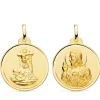 Escapulario V. De Las Angustias Y Corazon De Jesus Oro 18K 24 Mm Bisel<Alda Joyeros Fashion