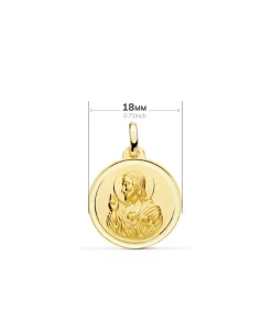 Escapulario V. Del Pilar Y C. Jesus Oro 18K 18 Mm<Alda Joyeros Clearance