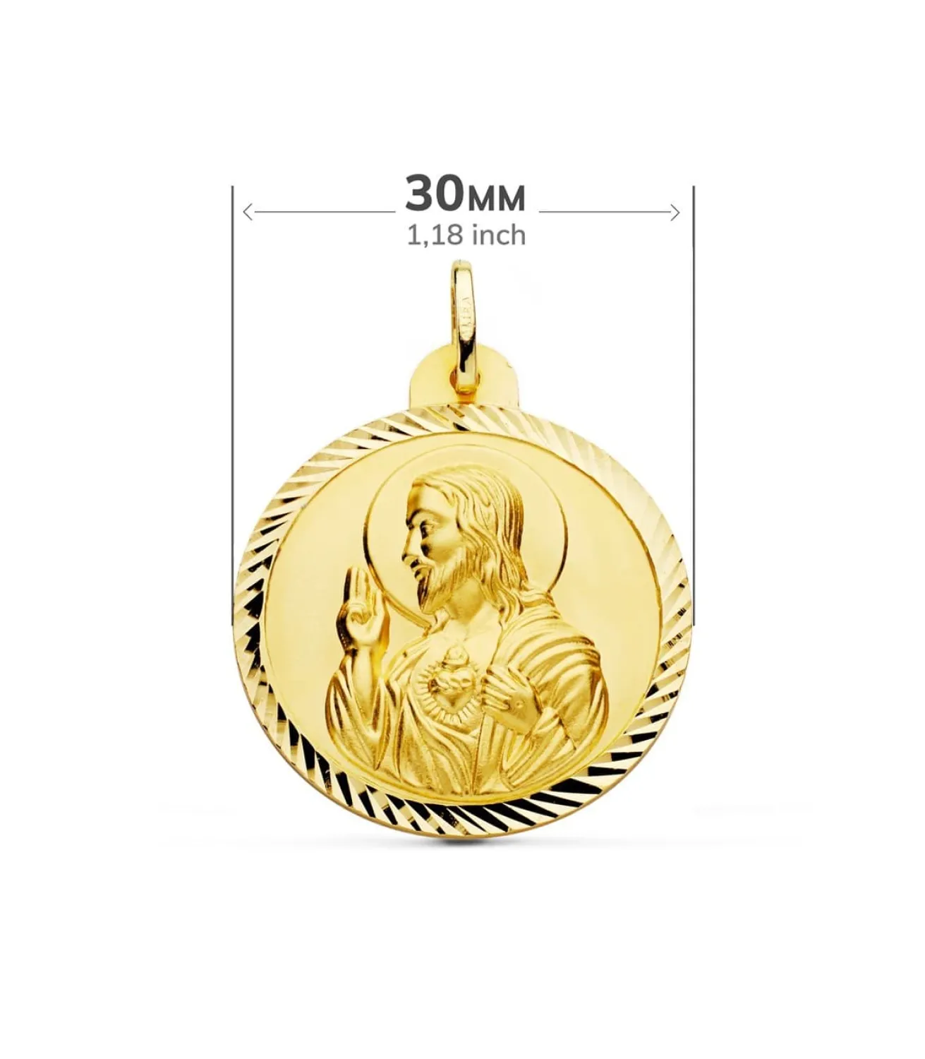 Escapulario Virgen Carmen Y Corazon Jesus Medalla Oro 18K Helice 30 Mm<Alda Joyeros New