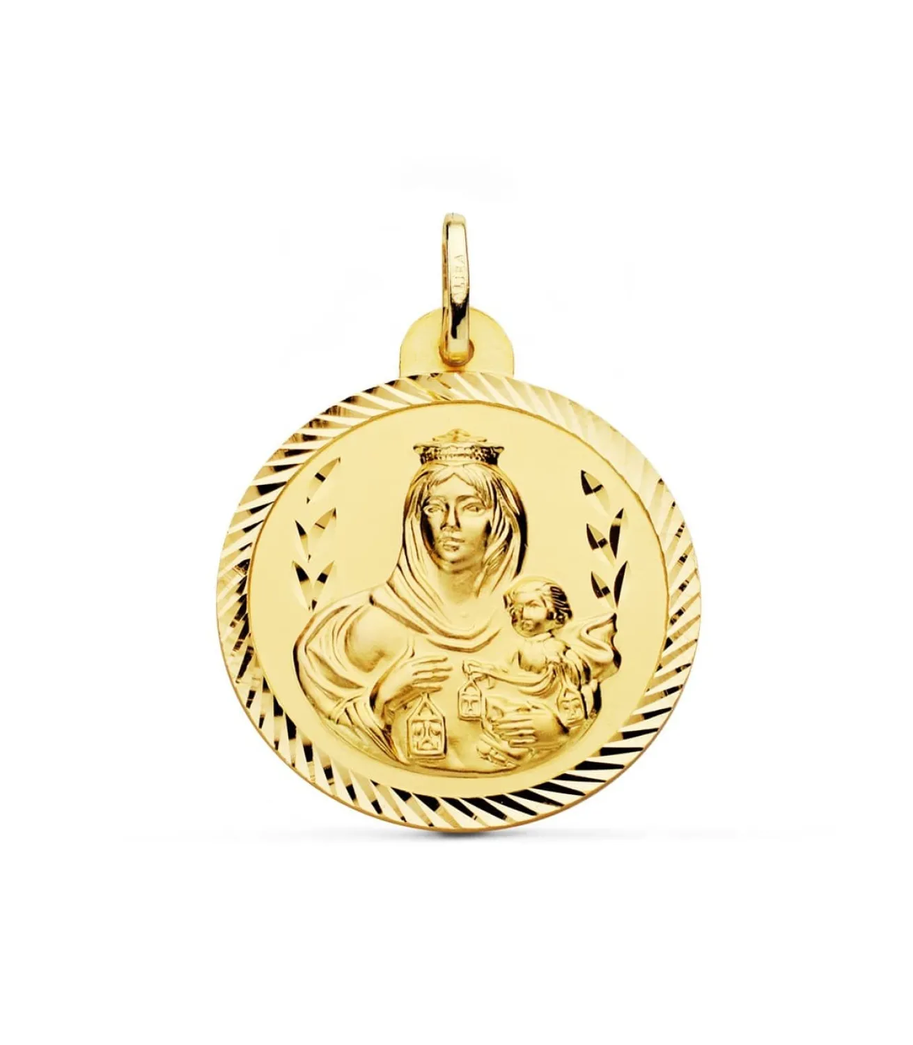 Escapulario Virgen Carmen Y Corazon Jesus Medalla Oro 18K Helice 28 Mm<Alda Joyeros Store