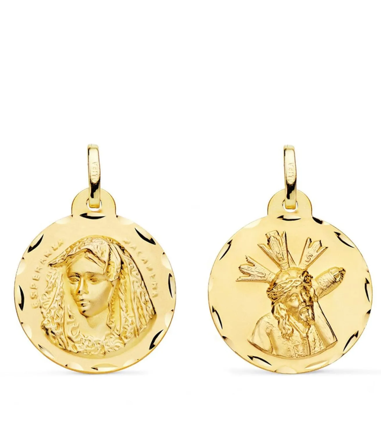 Escapulario Virgen Macarena Y Cristo Del Gran Poder 18K 20Mm<Alda Joyeros Best Sale