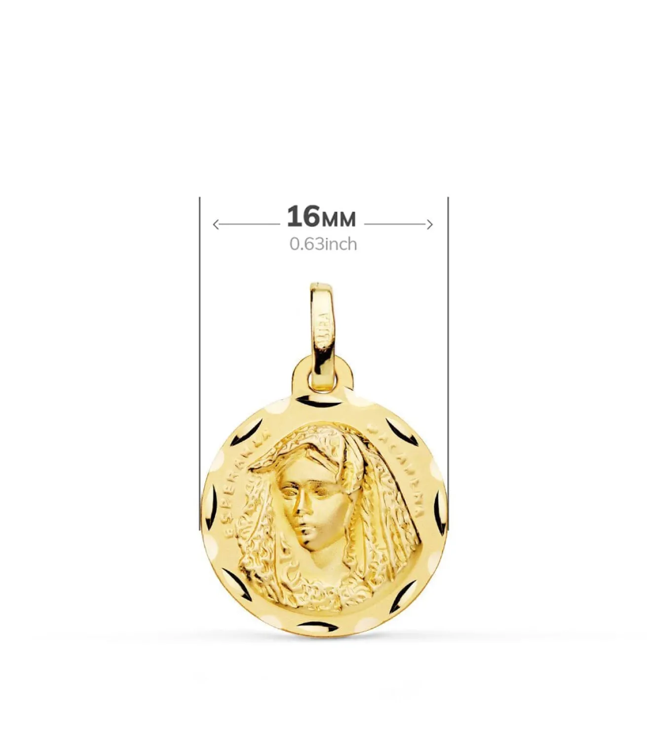 Escapulario Virgen Macarena Y Cristo Del Gran Poder 18K 16Mm<Alda Joyeros Store