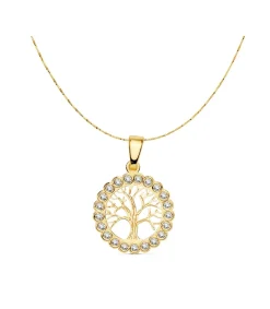 Gargantilla Arbol De La Vida Oro Amarillo 18K Cerco Circonitas<Alda Joyeros Cheap