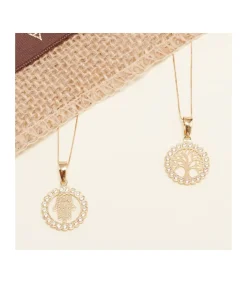 Gargantilla Arbol De La Vida Oro Amarillo 18K Cerco Circonitas<Alda Joyeros Cheap