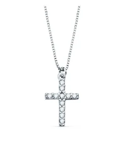 Gargantilla Cruz Diamante 0.090 Qtes. Ob 18K<Alda Joyeros Store