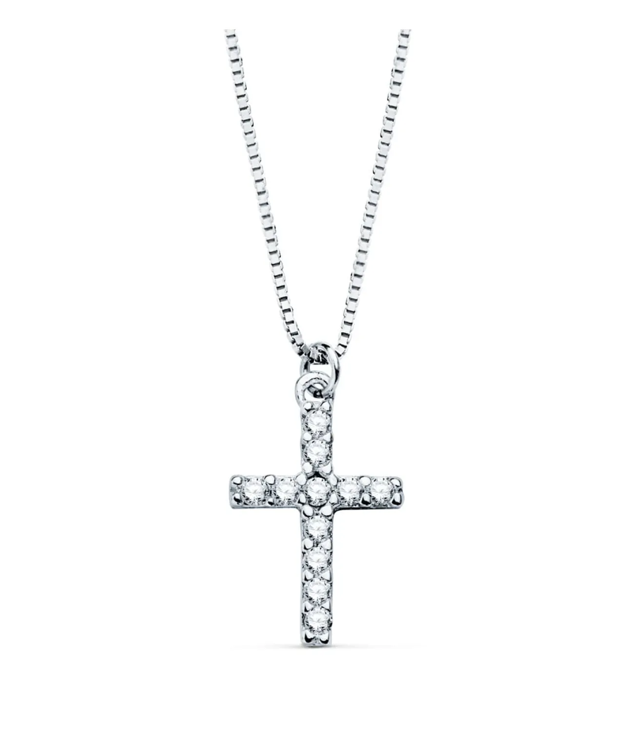 Gargantilla Cruz Diamante 0.090 Qtes. Ob 18K<Alda Joyeros Store