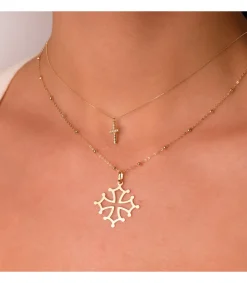 Gargantilla Cruz Diamante 0.090 Qtes. Oa 18K<Alda Joyeros Flash Sale
