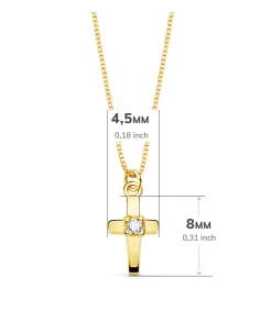 Gargantilla Cruz Oa 18K Diamante 0.015 Qtes.<Alda Joyeros Fashion