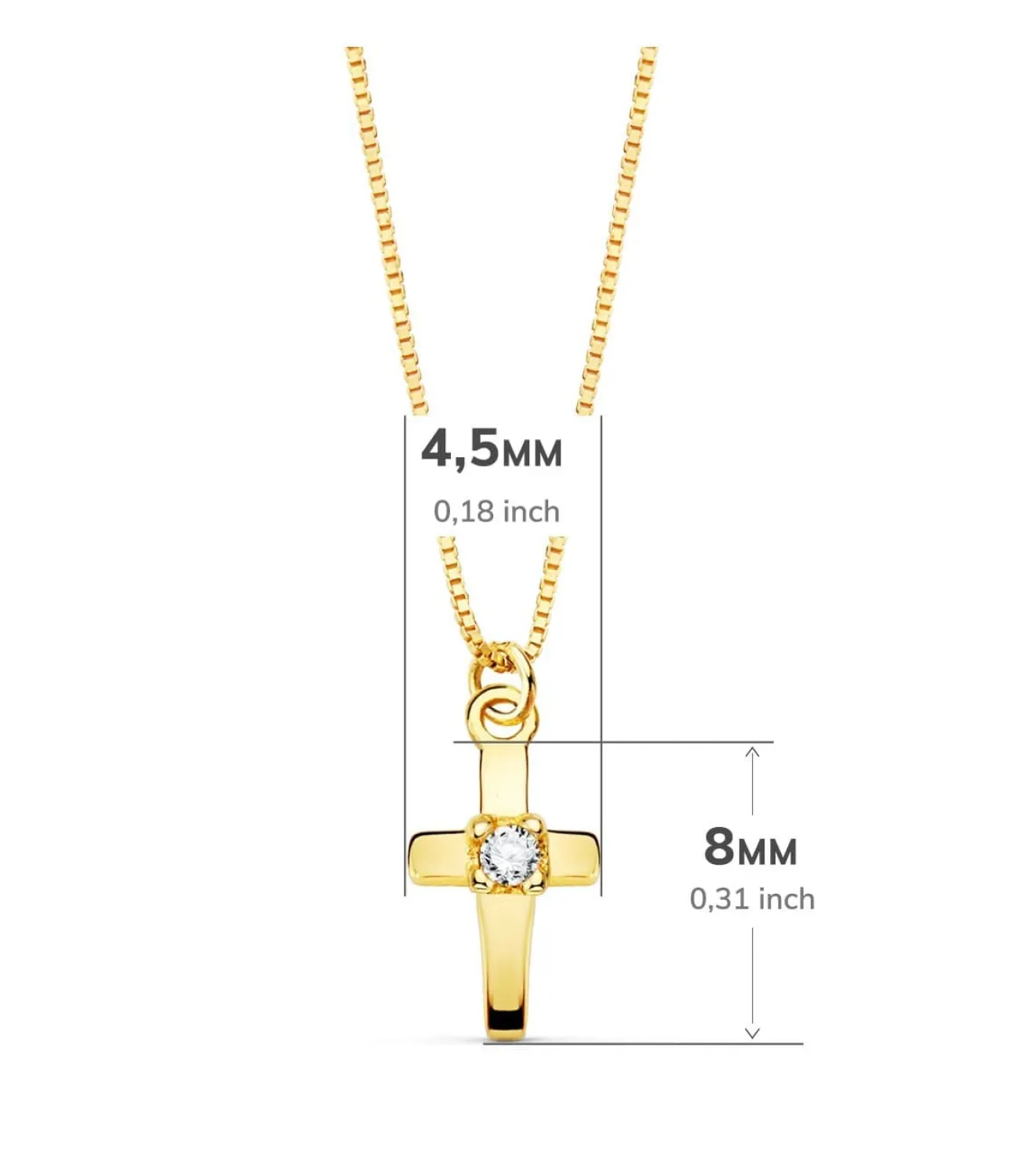 Gargantilla Cruz Oa 18K Diamante 0.015 Qtes.<Alda Joyeros Fashion
