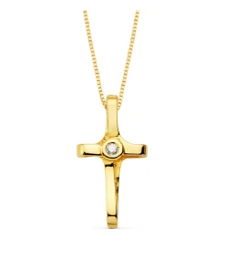 Gargantilla Cruz Oro 18K Diamante 0.015 Qt.<Alda Joyeros Outlet