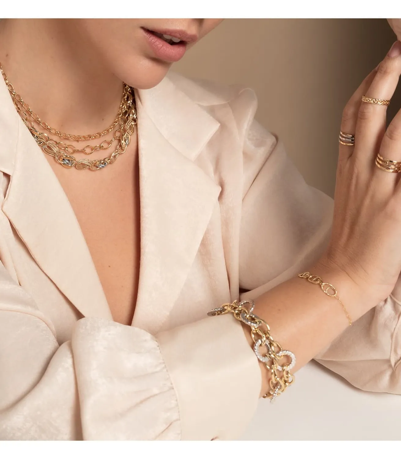 Gargantilla Mujer Olesia Oro Bicolor 9K Eslabones<Alda Joyeros Flash Sale