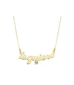 Gargantilla Mujer Oro Amarillo 18K Frase "Te Quiero"<Alda Joyeros Cheap