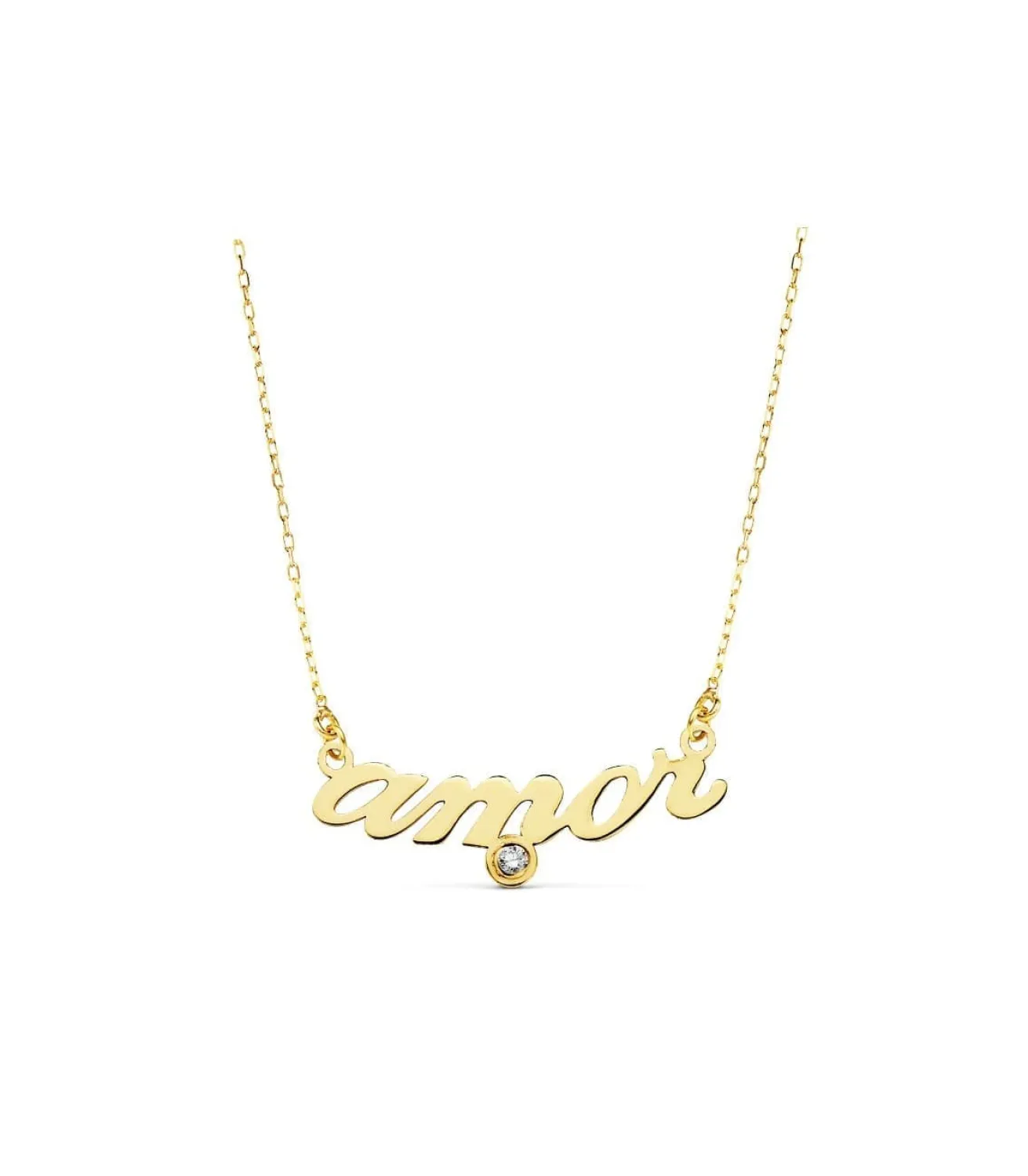 Gargantilla Mujer Oro Amarillo 18K Frase "Amor"<Alda Joyeros Discount