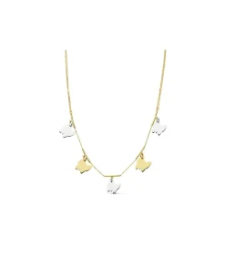 Gargantilla Oro Bicolor 18K Charms Mariposas<Alda Joyeros Cheap