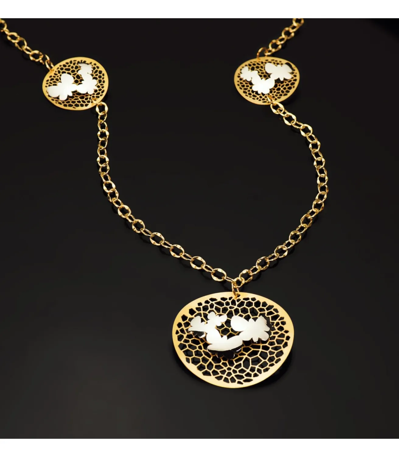 Gargantilla Oro Bicolor 18K Sweet Butterfly<Alda Joyeros Fashion
