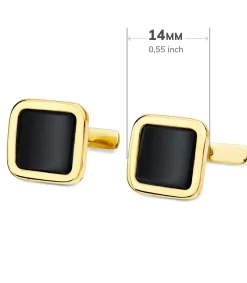 Gemelos Edouard Oro Amarillo 18K Onix<Alda Joyeros Cheap