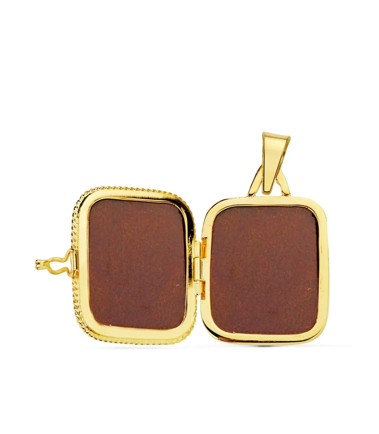 Guardapelo Portafotos Cuadrado Liso Oro 18 K 21 Mm<Alda Joyeros Fashion