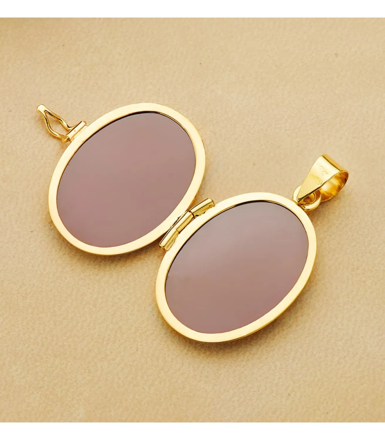 Guardapelo Portafotos Liso Oval Oro 18 K 25 Mm<Alda Joyeros New