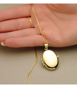 Guardapelo Portafotos Liso Oval Oro 18 K 25 Mm<Alda Joyeros New