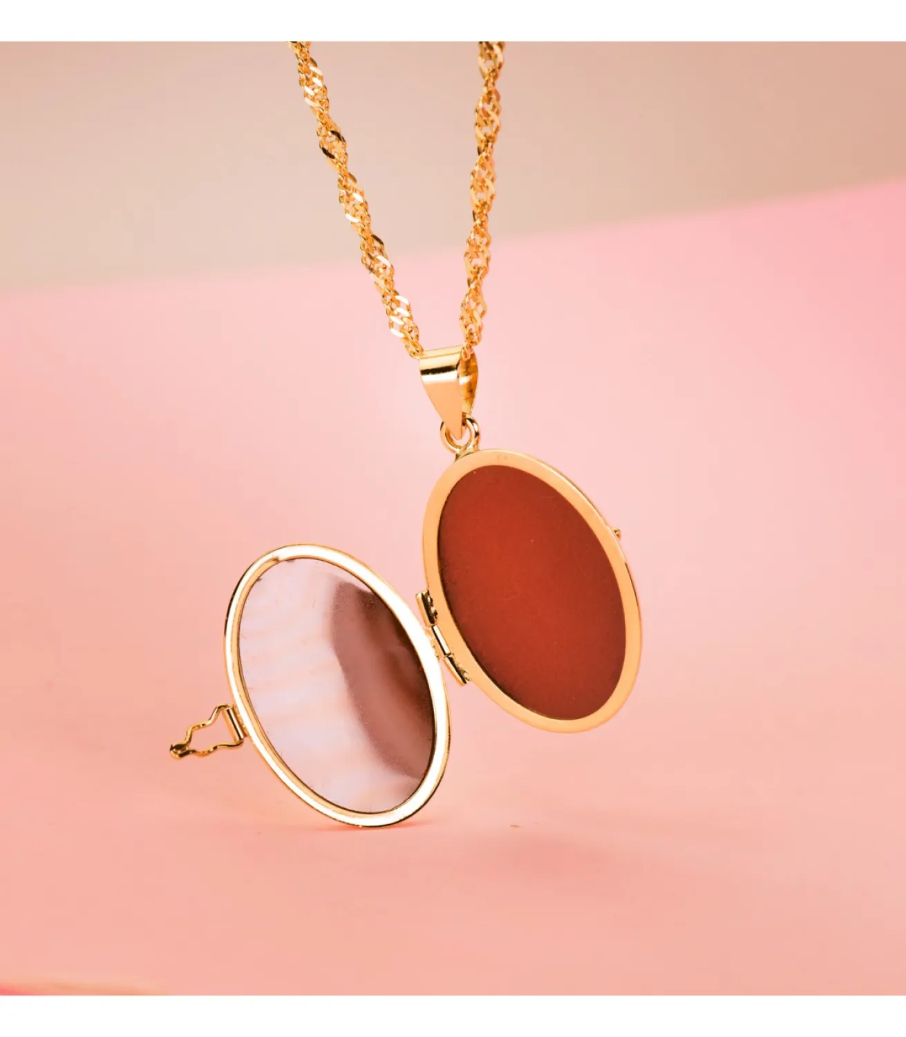 Guardapelo Portafotos Liso Oval Oro 18 K 25 Mm<Alda Joyeros New