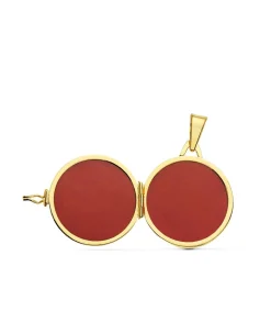 Guardapelo Portafotos Redondo Labrado Oro 18 K 23 Mm<Alda Joyeros Best Sale