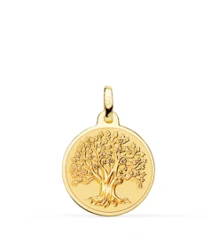Medalla Arbol De La Vida Oro 18K 18 Mm Brillo<Alda Joyeros Shop