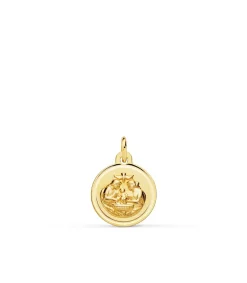 Medalla Bautismo Cristiano Oro 18K 12Mm Bisel<Alda Joyeros Best Sale