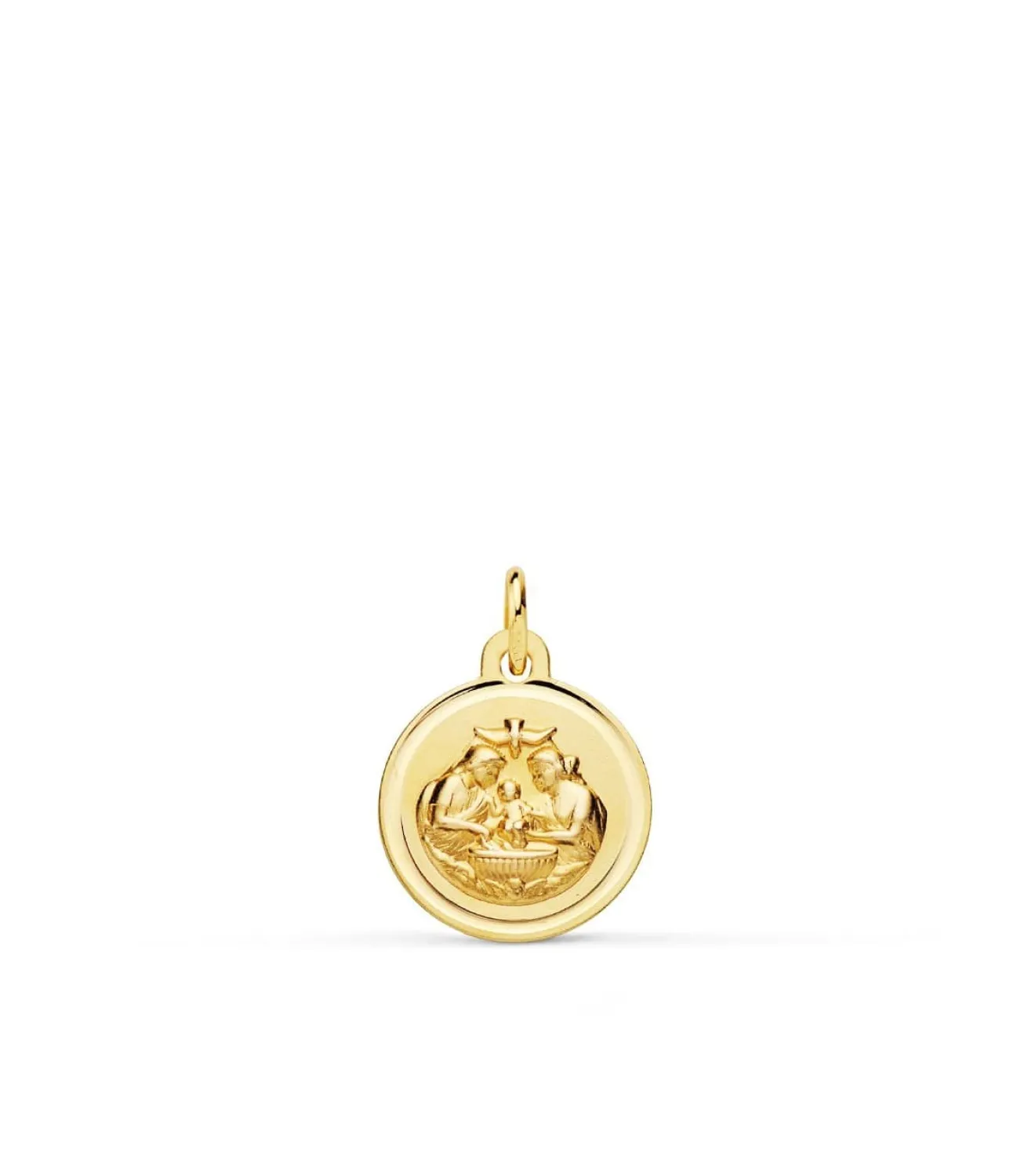 Medalla Bautismo Cristiano Oro 18K 12Mm Bisel<Alda Joyeros Best Sale