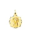 Medalla Calada 18K Virgen Niña Rezo 14Mm<Alda Joyeros Online