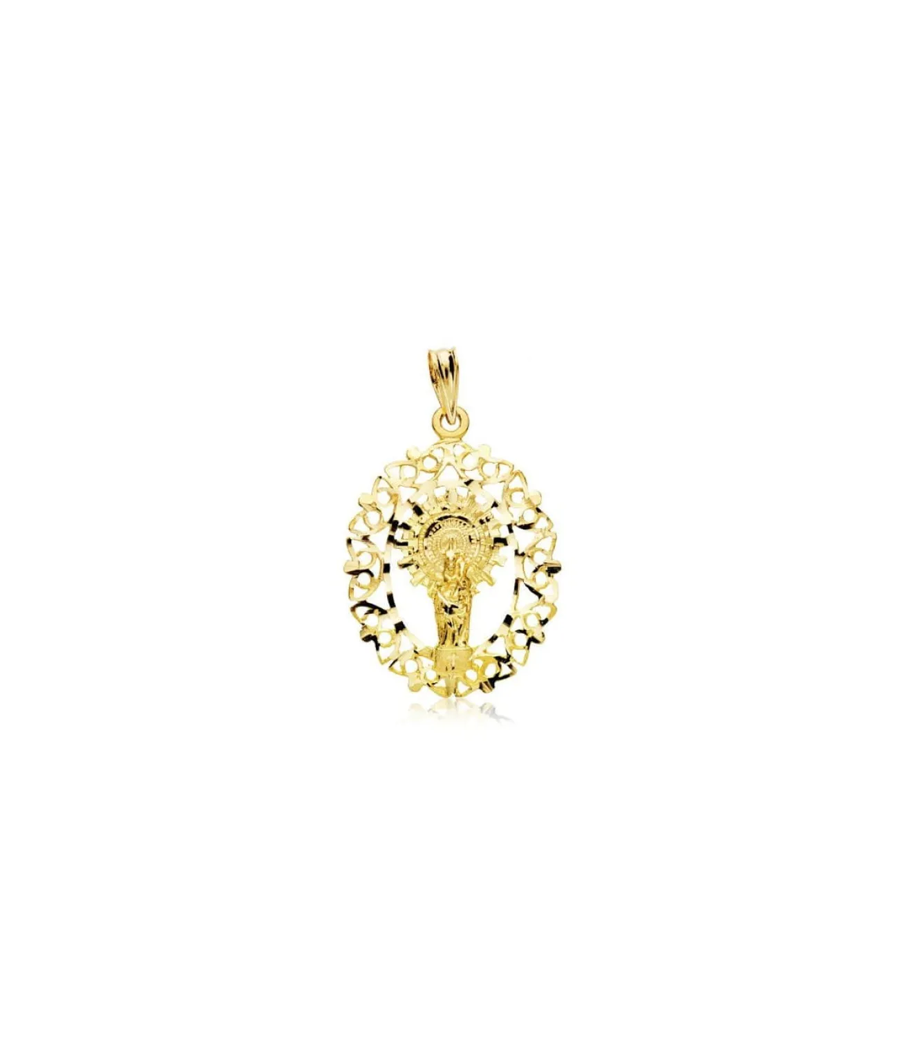 Medalla Calada Virgen Del Pilar 18 Ktes 30Mm<Alda Joyeros New