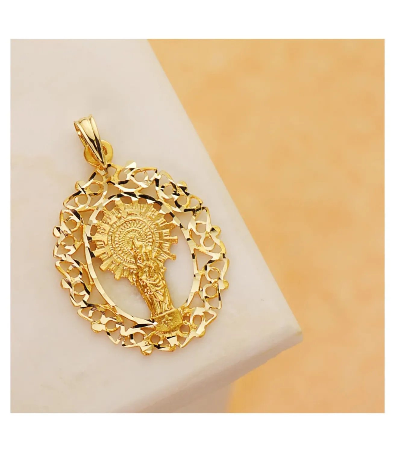 Medalla Calada Virgen Del Pilar 18 Ktes 30Mm<Alda Joyeros New