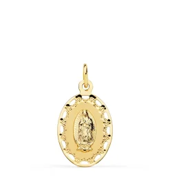 Medalla Cerco V. Guadalupe Mexico Oro 18 K 23 Mm<Alda Joyeros Best Sale