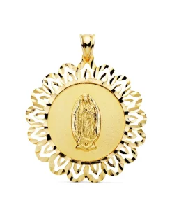 Medalla Cerco Virgen De Guadalupe Mexico 18K 34Mm<Alda Joyeros Cheap