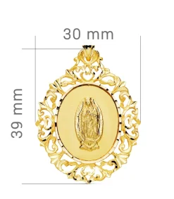 Medalla Cerco Virgen De Guadalupe Mexico 18K 39Mm<Alda Joyeros Discount